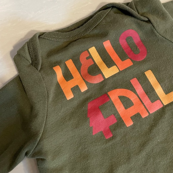 Cat & Jack - Hello Fall - Baby Onesie - Newborn, Green - Picture 3 of 5